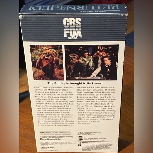 Star War Return of the Jedi VHS, original release! - Picture 2 of 6
